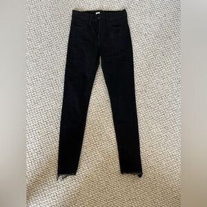 Black Levi skinny jeans - raw hem